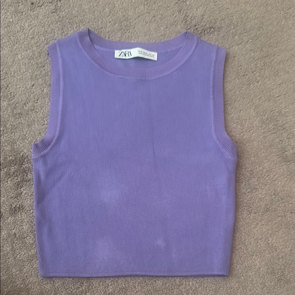 Zara Purple Sleeveless Top